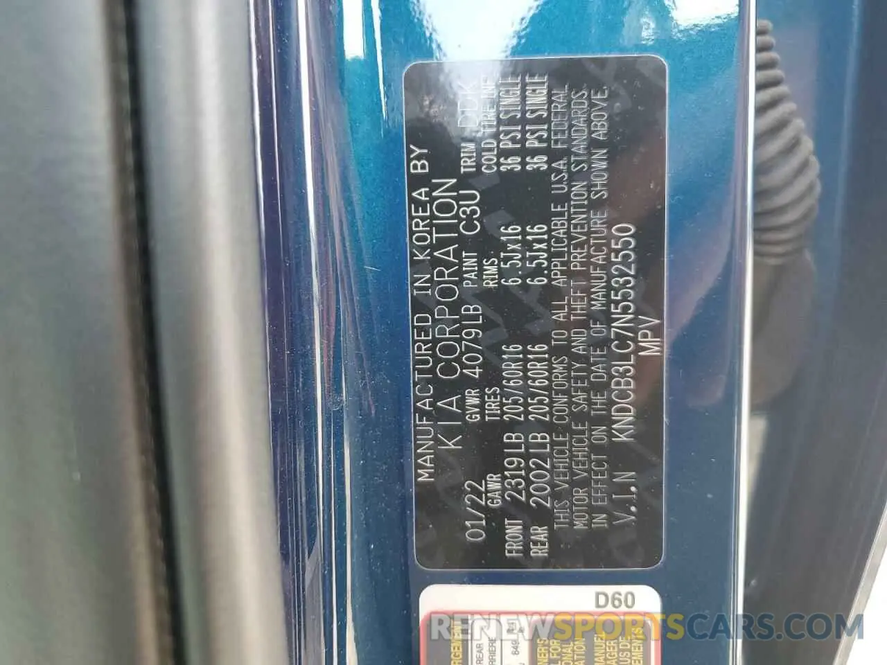 14 Photograph of a damaged car KNDCB3LC7N5532550 KIA NIRO 2022
