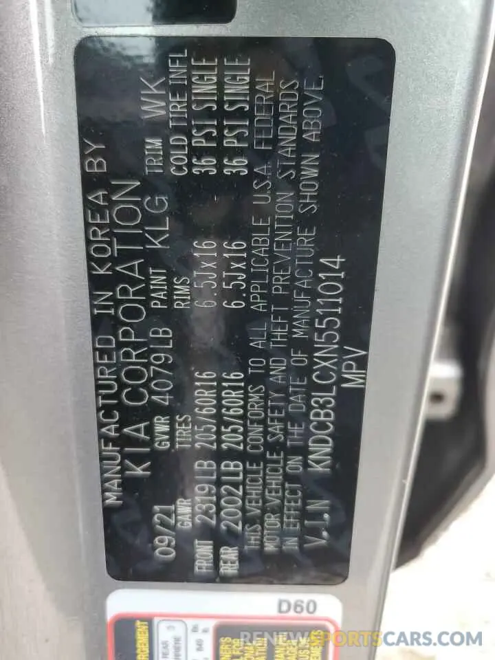 12 Photograph of a damaged car KNDCB3LCXN5511014 KIA NIRO 2022