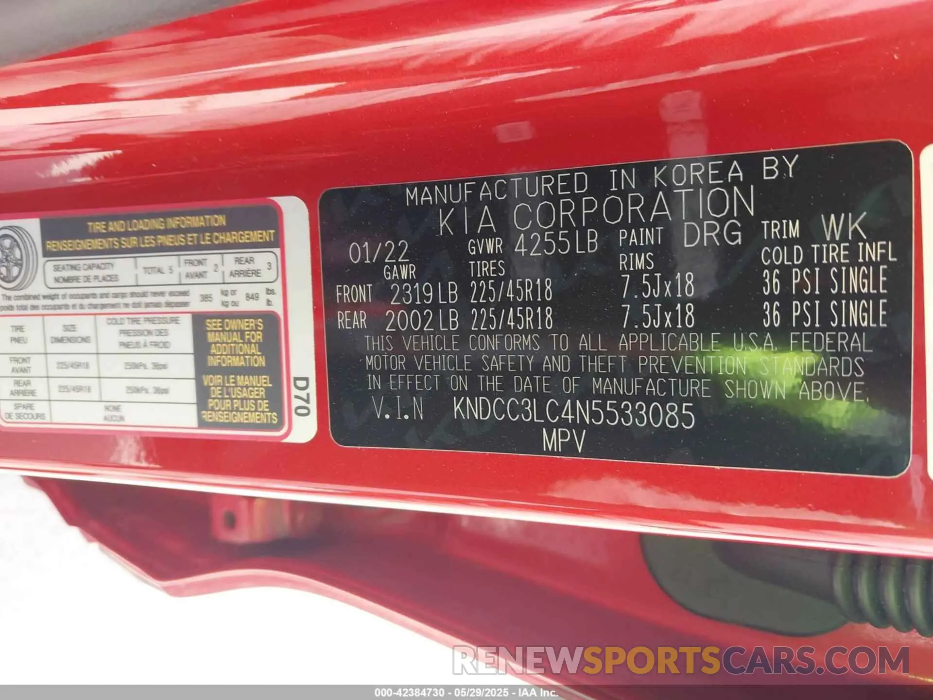 9 Photograph of a damaged car KNDCC3LC4N5533085 KIA NIRO 2022