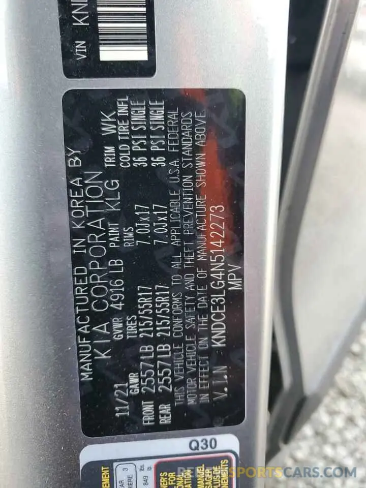 12 Photograph of a damaged car KNDCE3LG4N5142273 KIA NIRO 2022