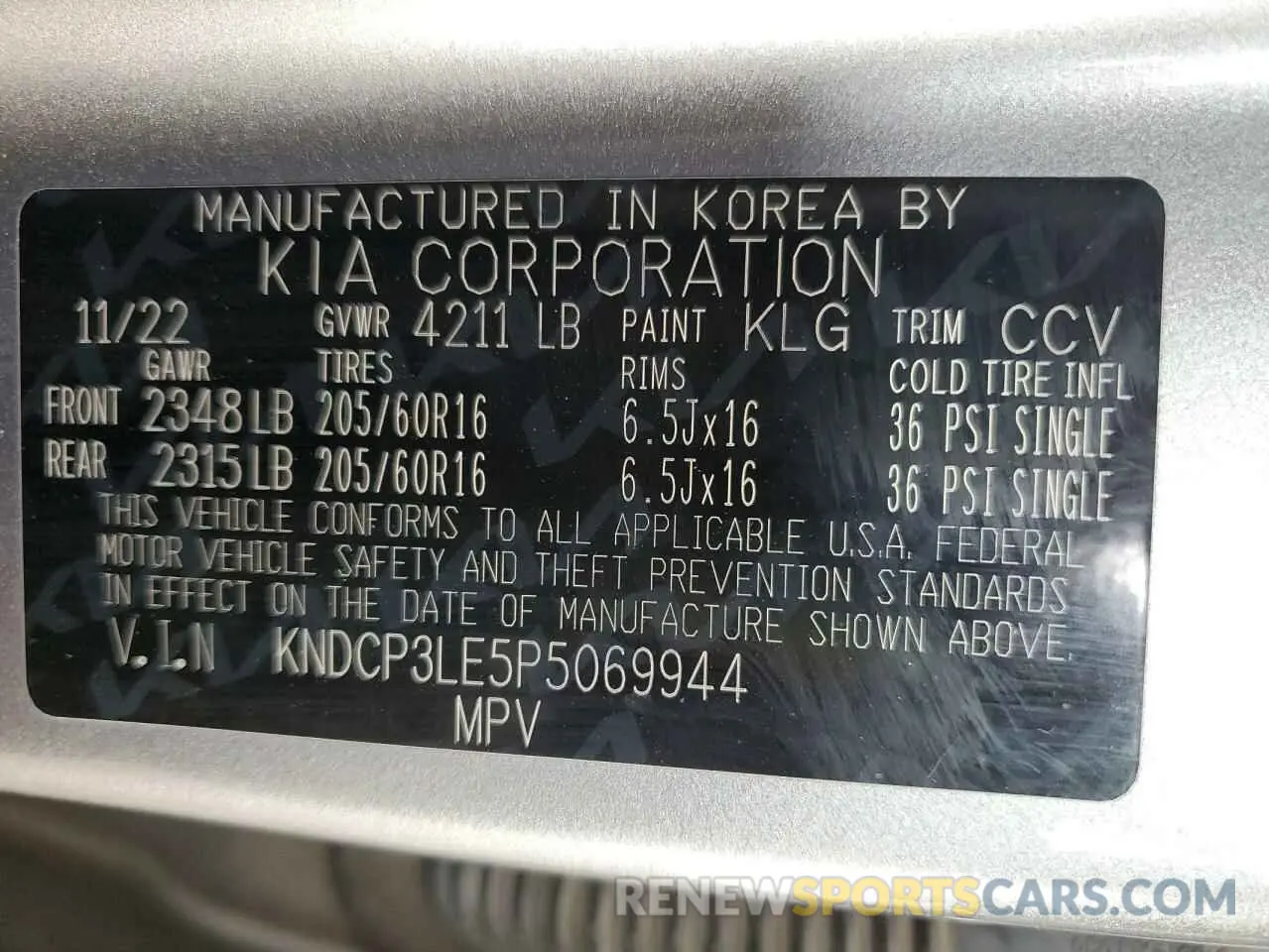 12 Photograph of a damaged car KNDCP3LE5P5069944 KIA NIRO 2023
