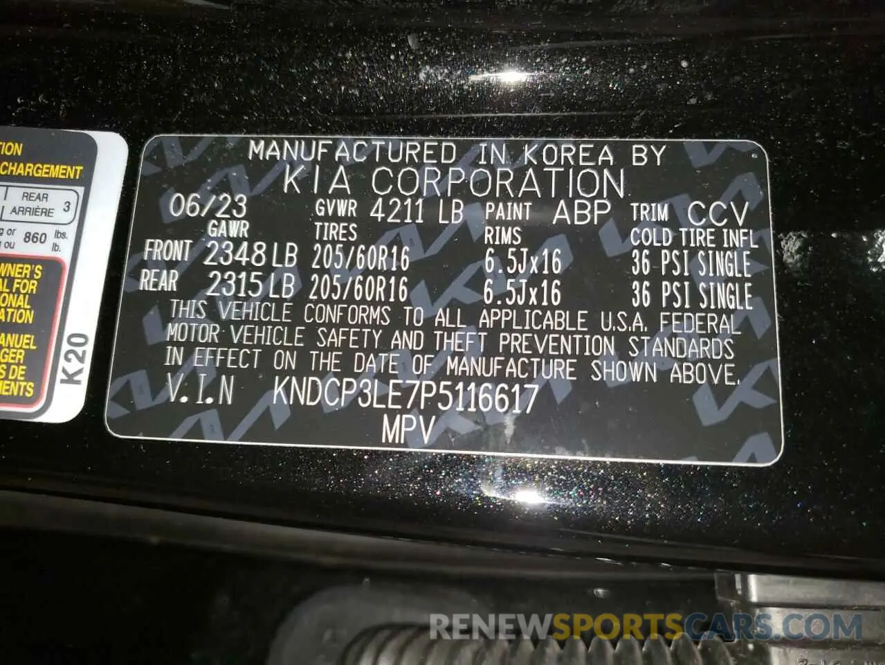 13 Photograph of a damaged car KNDCP3LE7P5116617 KIA NIRO 2023