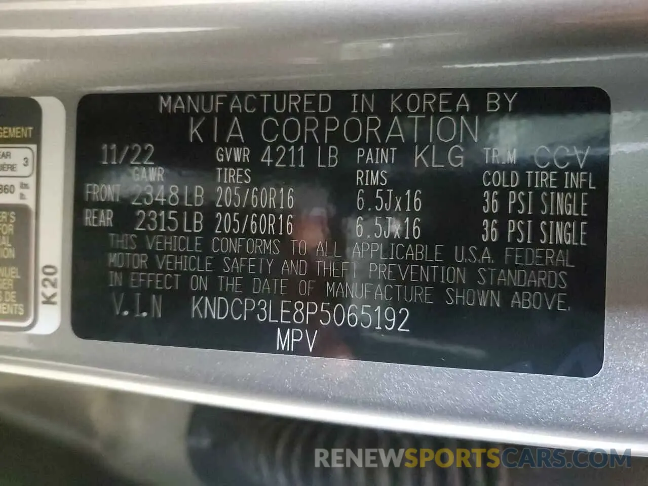 13 Photograph of a damaged car KNDCP3LE8P5065192 KIA NIRO 2023