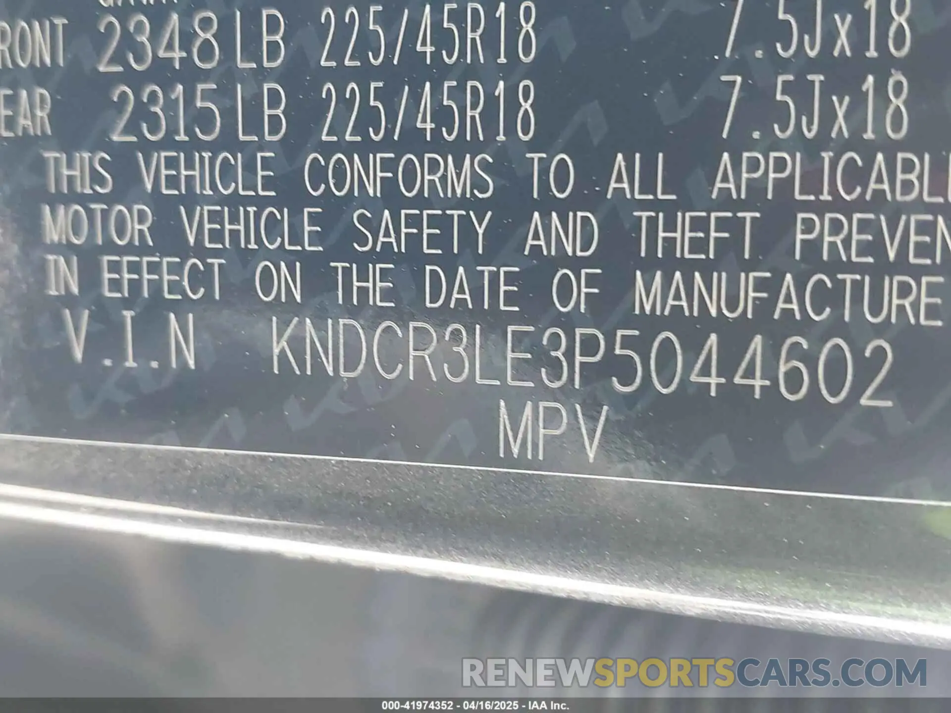 9 Photograph of a damaged car KNDCR3LE3P5044602 KIA NIRO 2023