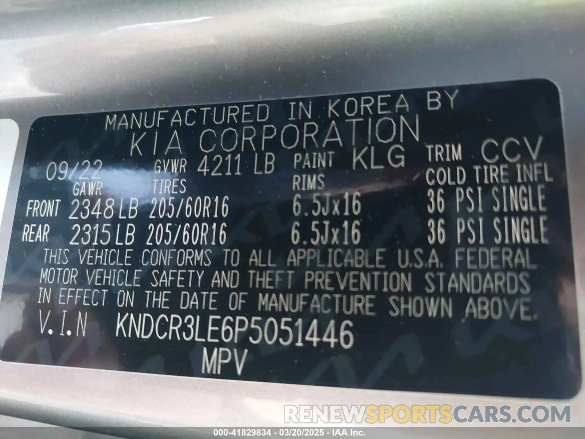 9 Photograph of a damaged car KNDCR3LE6P5051446 KIA NIRO 2023
