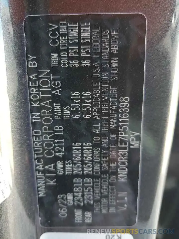 13 Photograph of a damaged car KNDCR3LE7P5116398 KIA NIRO 2023