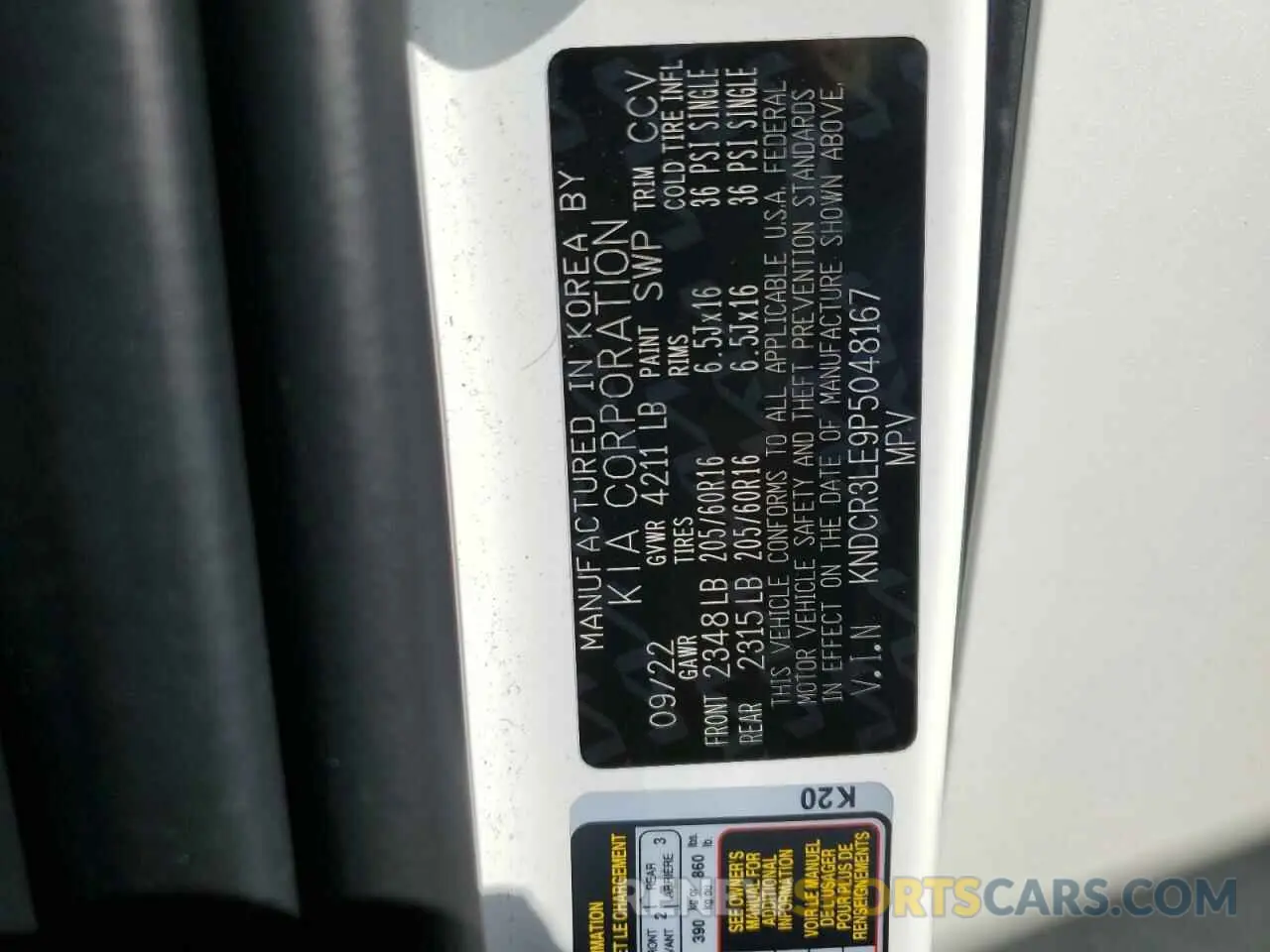 12 Photograph of a damaged car KNDCR3LE9P5048167 KIA NIRO 2023