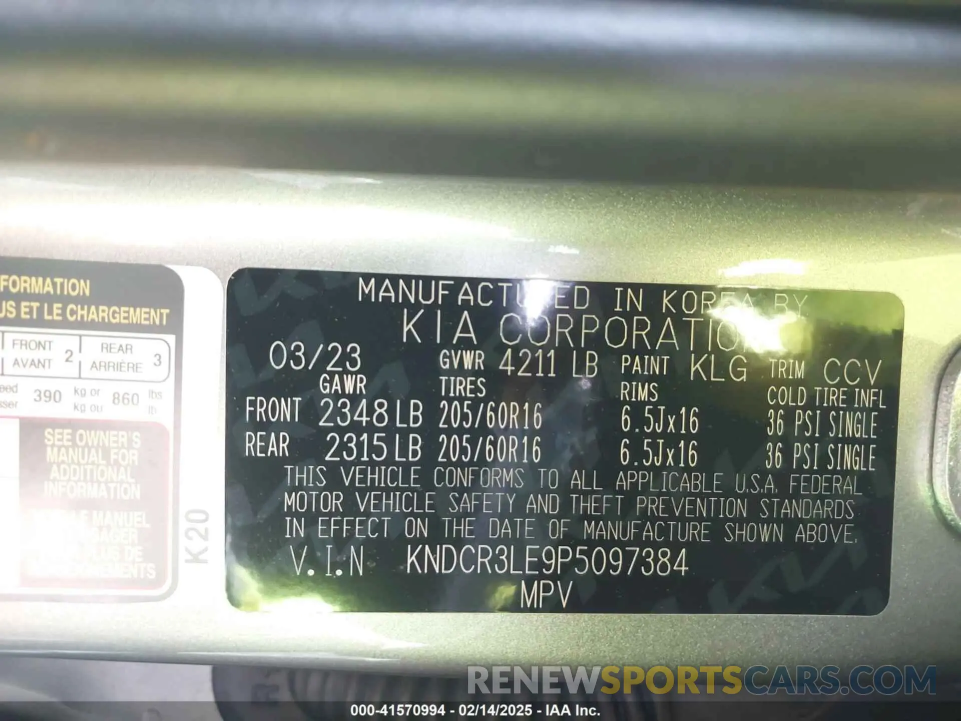 9 Photograph of a damaged car KNDCR3LE9P5097384 KIA NIRO 2023