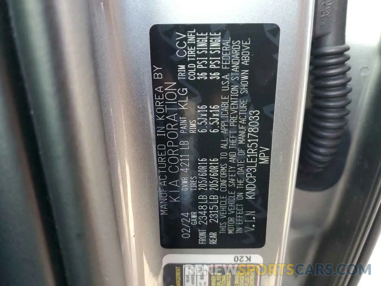 12 Photograph of a damaged car KNDCP3LE1R5178033 KIA NIRO 2024