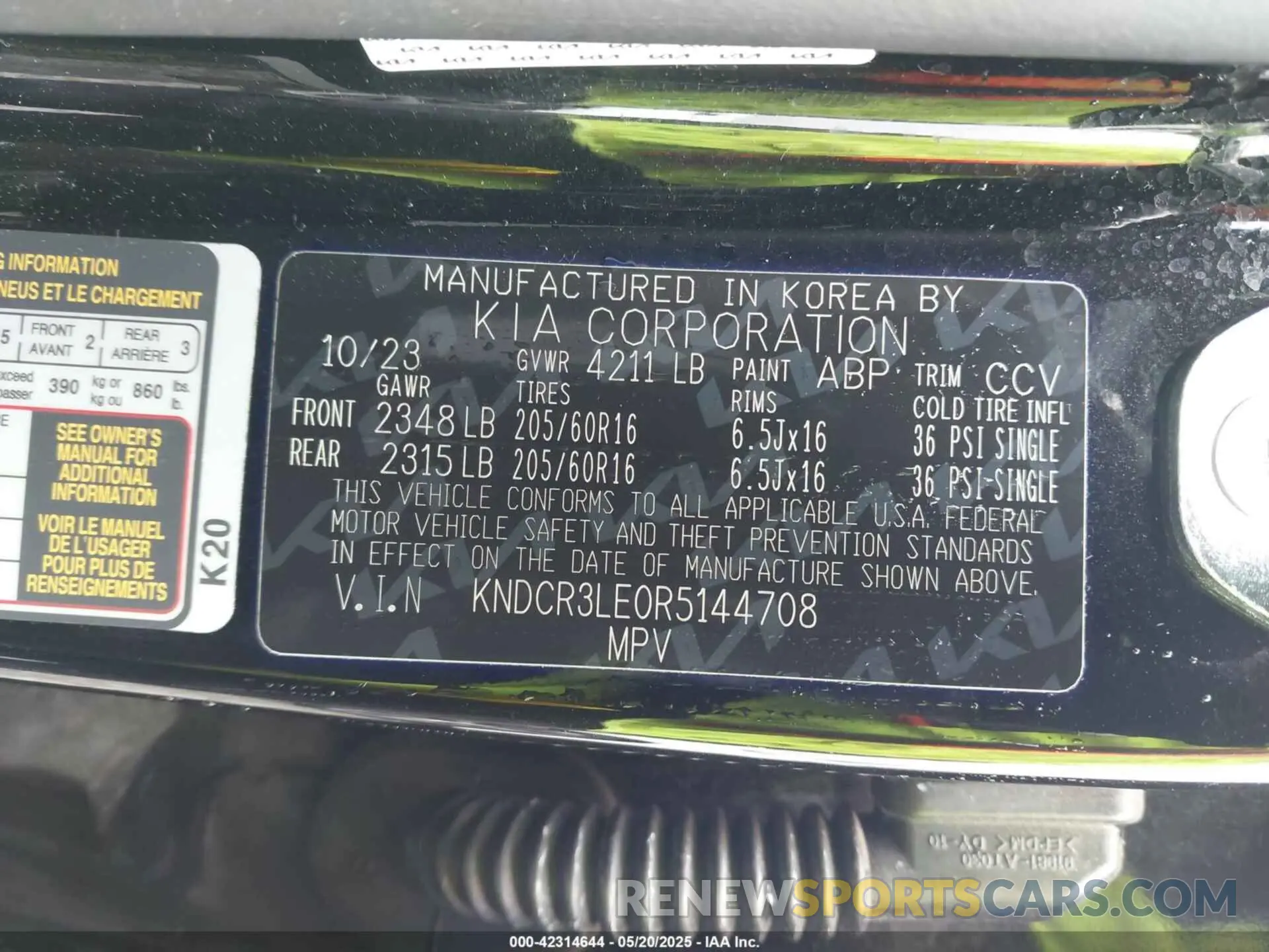 9 Photograph of a damaged car KNDCR3LE0R5144708 KIA NIRO 2024
