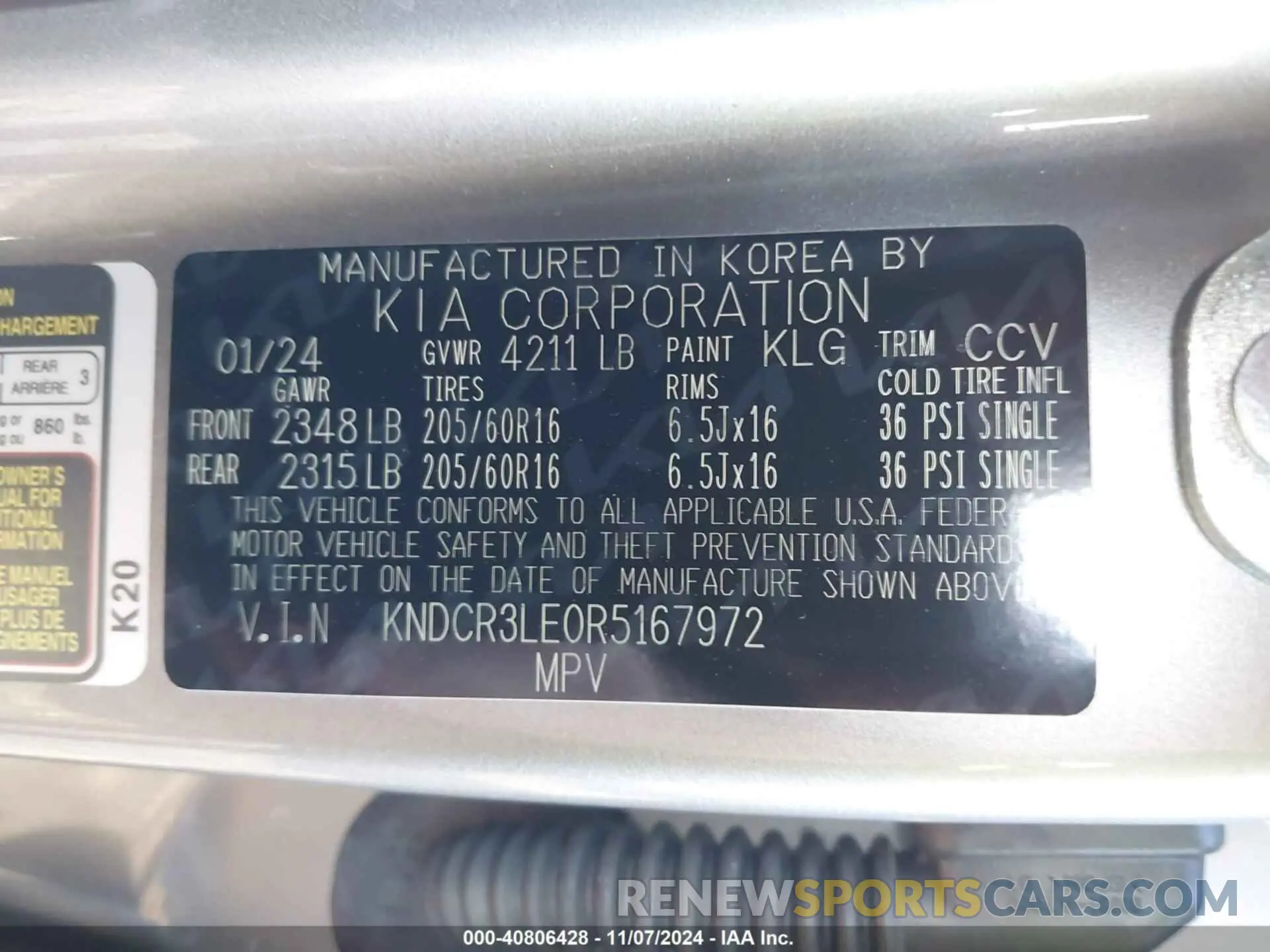 9 Photograph of a damaged car KNDCR3LE0R5167972 KIA NIRO 2024