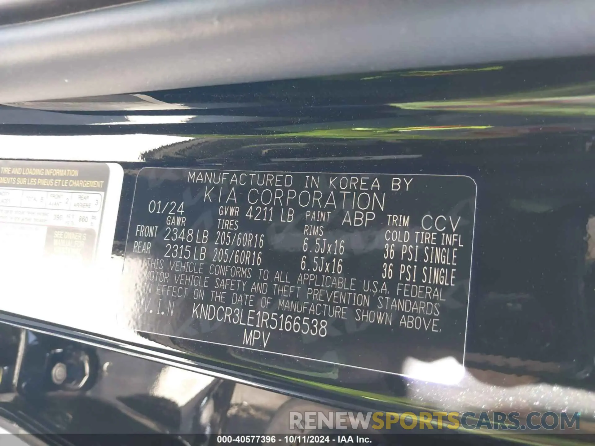 9 Photograph of a damaged car KNDCR3LE1R5166538 KIA NIRO 2024