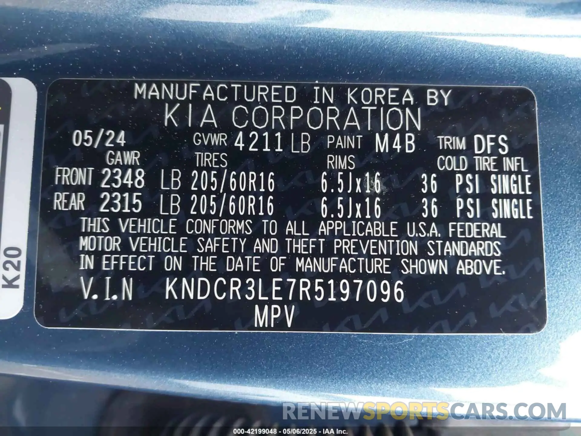 9 Photograph of a damaged car KNDCR3LE7R5197096 KIA NIRO 2024