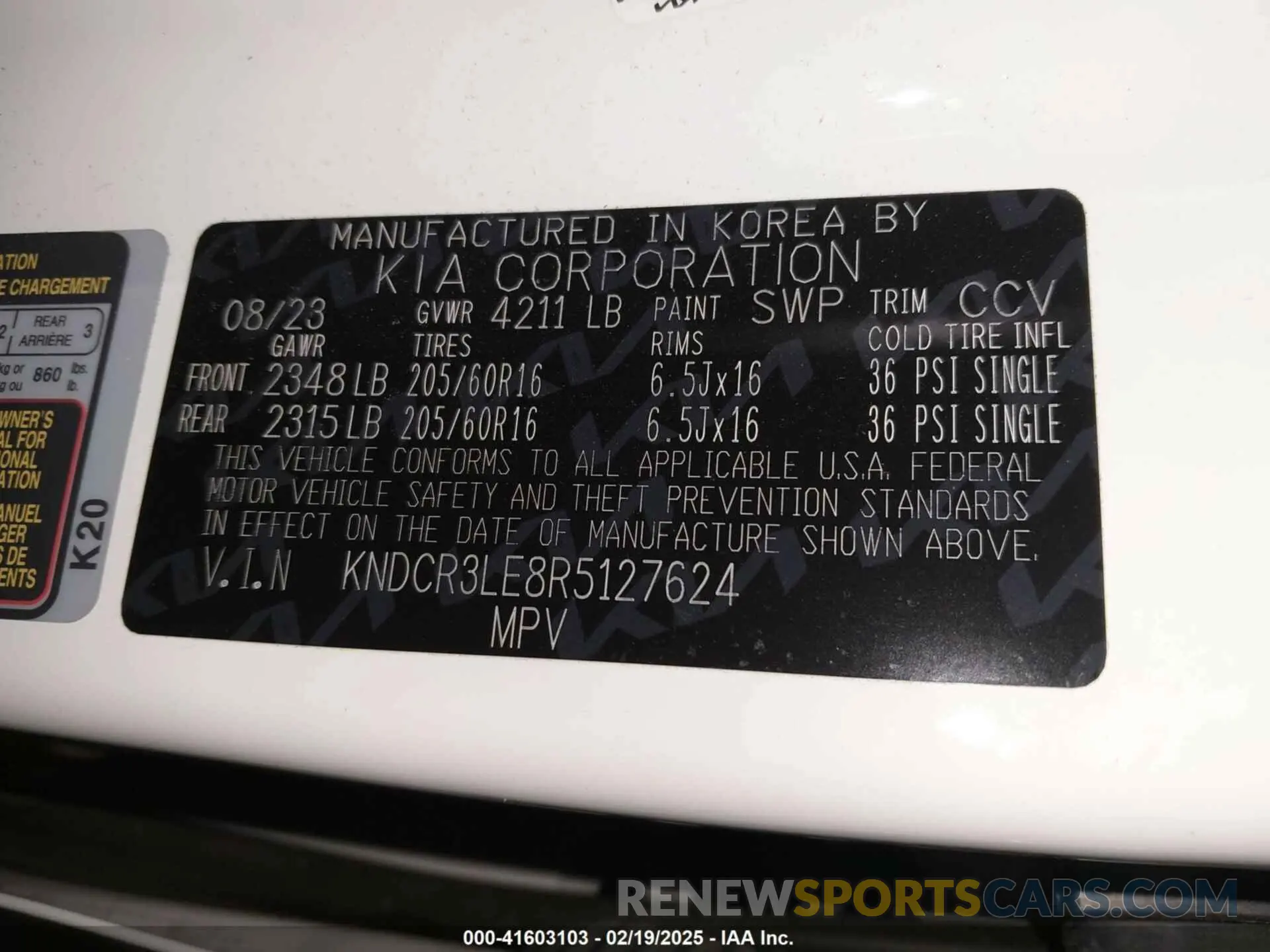 9 Photograph of a damaged car KNDCR3LE8R5127624 KIA NIRO 2024