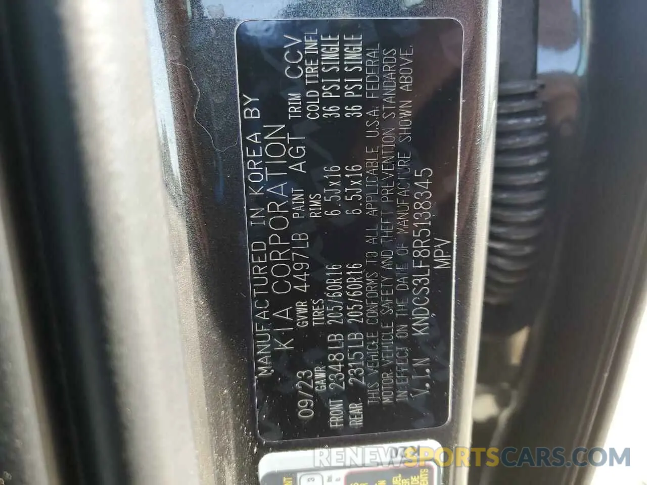 13 Photograph of a damaged car KNDCS3LF8R5138345 KIA NIRO 2024
