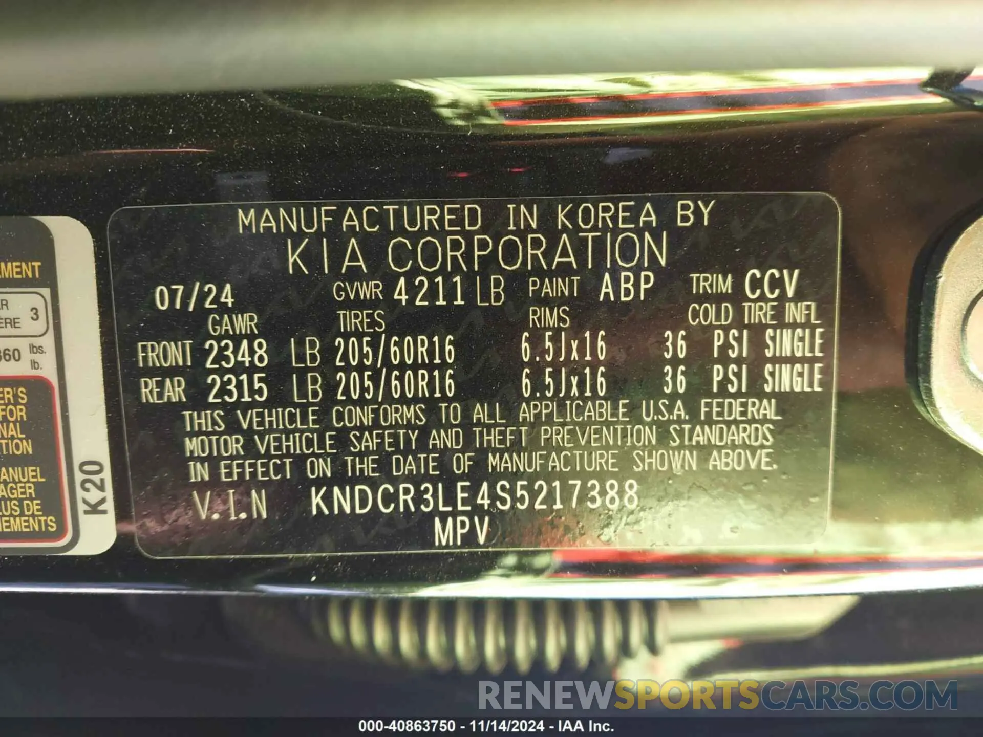 9 Photograph of a damaged car KNDCR3LE4S5217388 KIA NIRO 2025