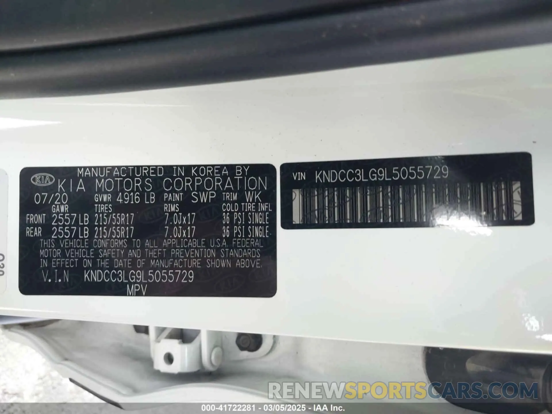 9 Photograph of a damaged car KNDCC3LG9L5055729 KIA NIRO EV 2020