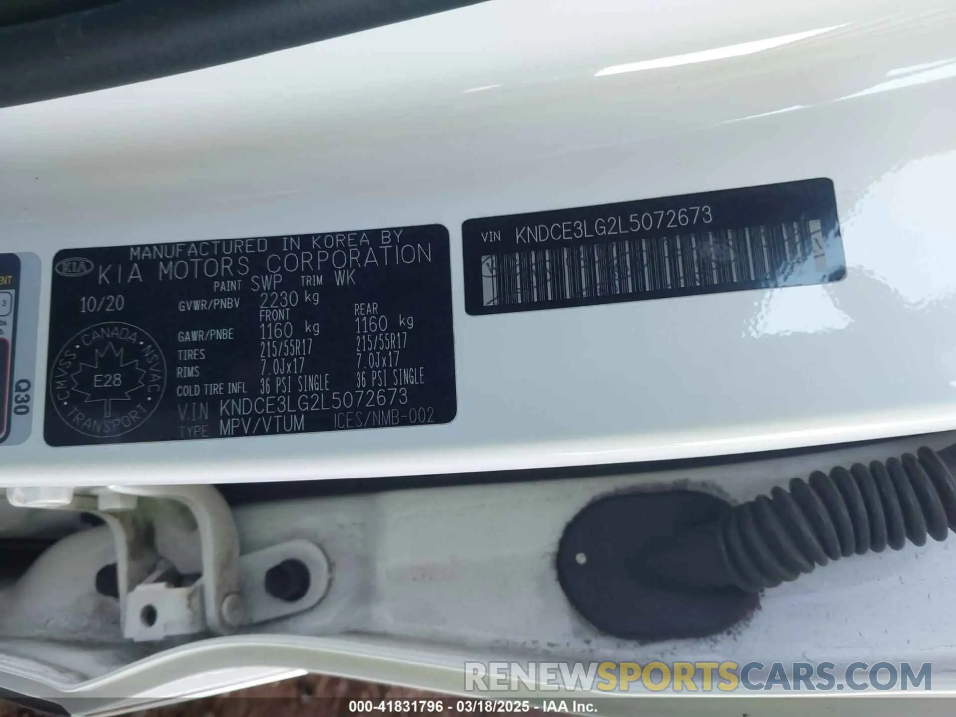 9 Photograph of a damaged car KNDCE3LG2L5072673 KIA NIRO EV 2020