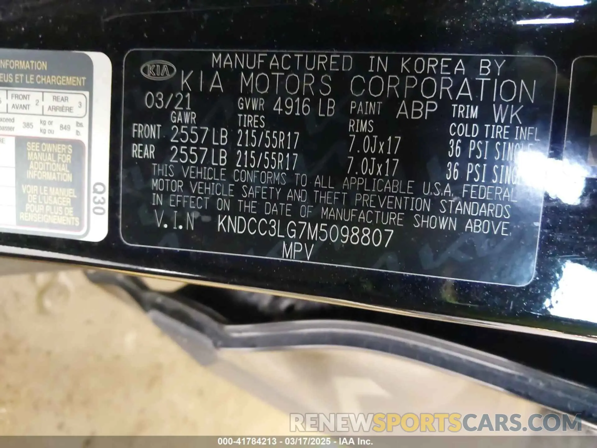9 Photograph of a damaged car KNDCC3LG7M5098807 KIA NIRO EV 2021