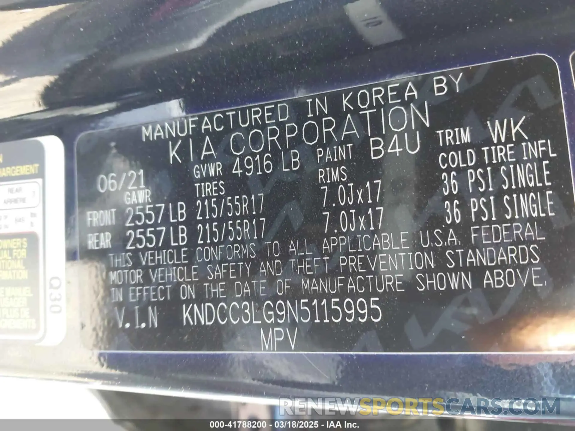 9 Photograph of a damaged car KNDCC3LG9N5115995 KIA NIRO EV 2022