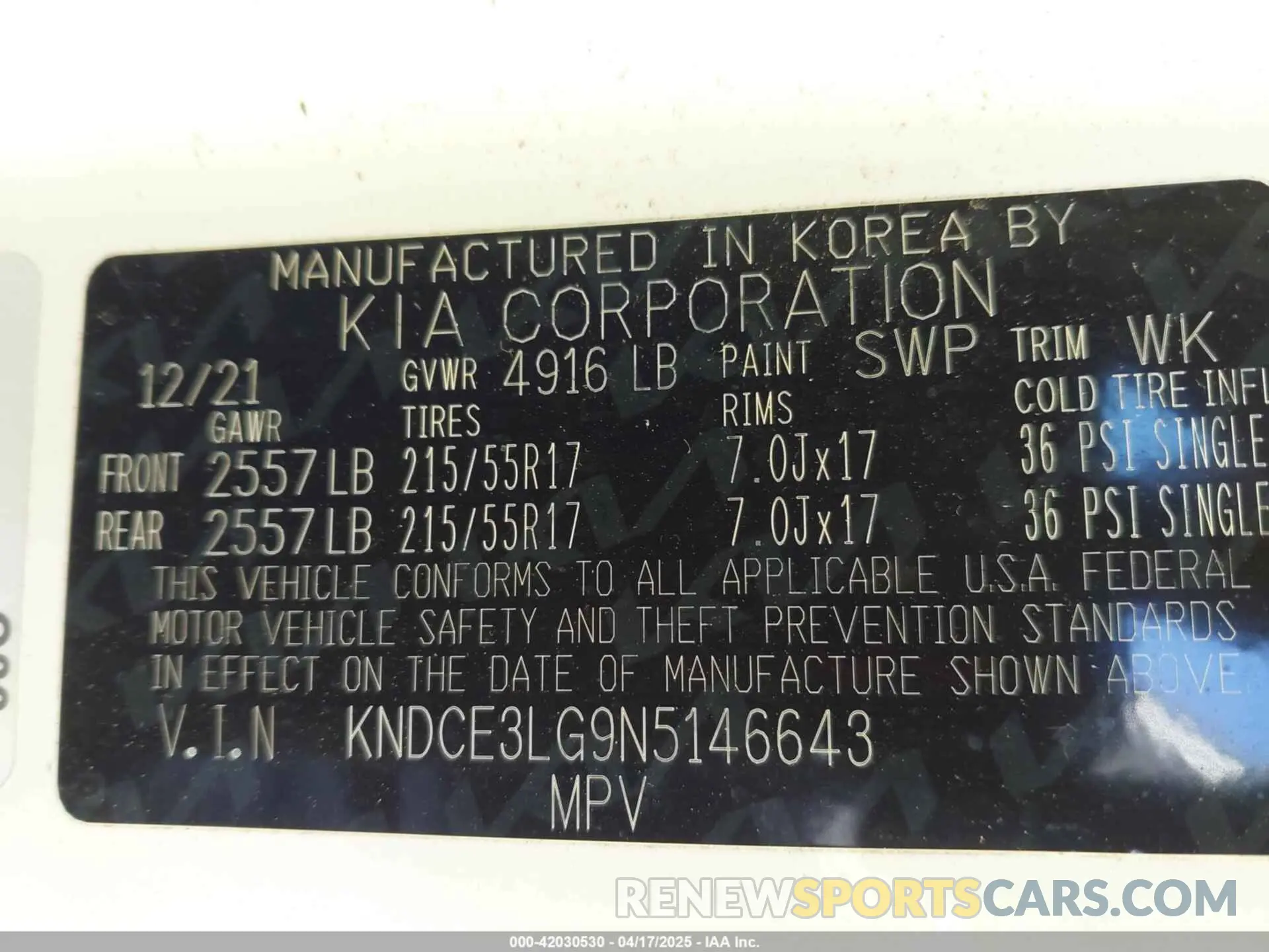 9 Photograph of a damaged car KNDCE3LG9N5146643 KIA NIRO EV 2022