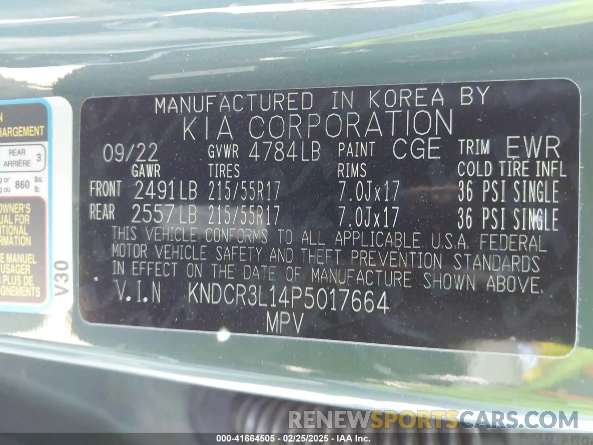 9 Photograph of a damaged car KNDCR3L14P5017664 KIA NIRO EV 2023