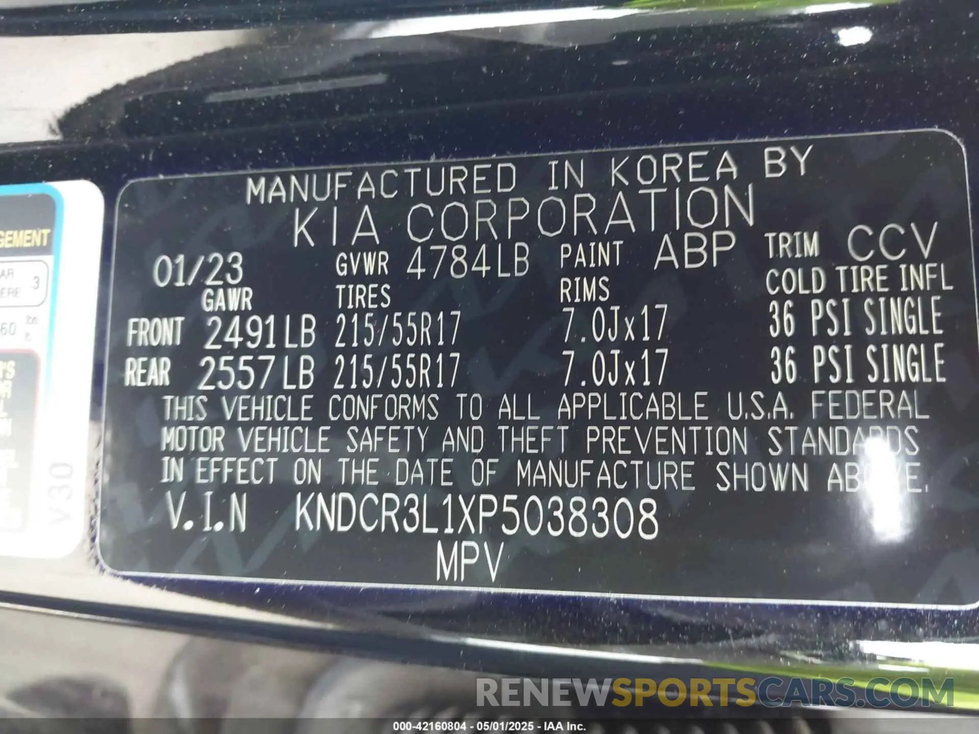 9 Photograph of a damaged car KNDCR3L1XP5038308 KIA NIRO EV 2023