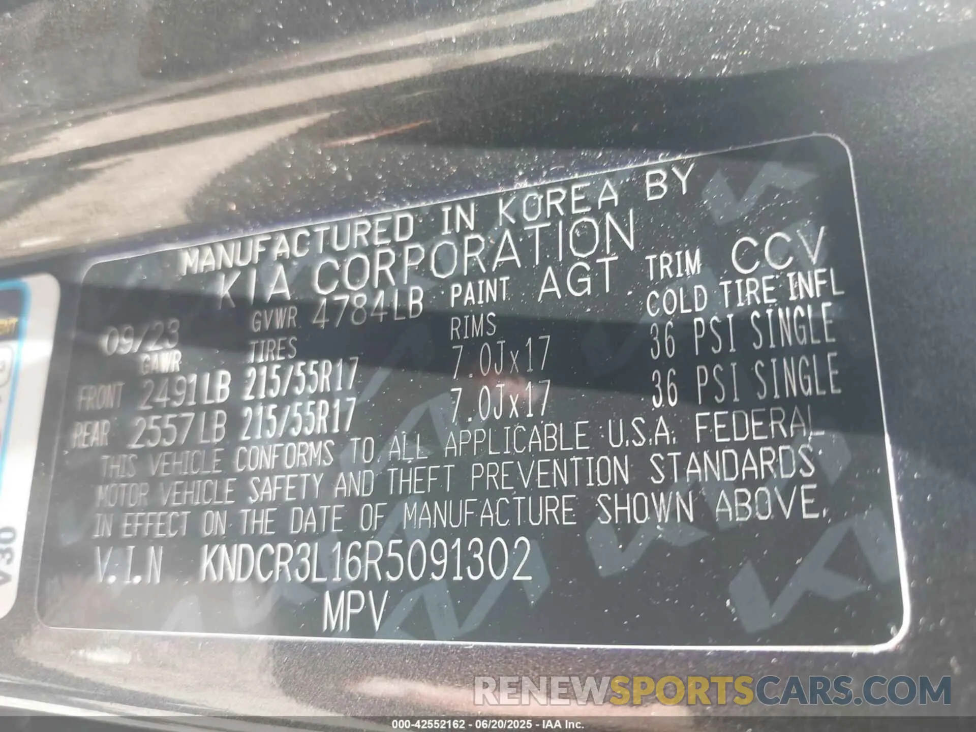 9 Photograph of a damaged car KNDCR3L16R5091302 KIA NIRO EV 2024