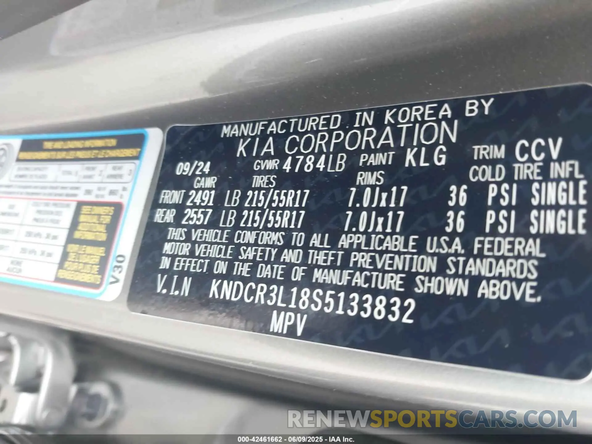 9 Photograph of a damaged car KNDCR3L18S5133832 KIA NIRO EV 2025