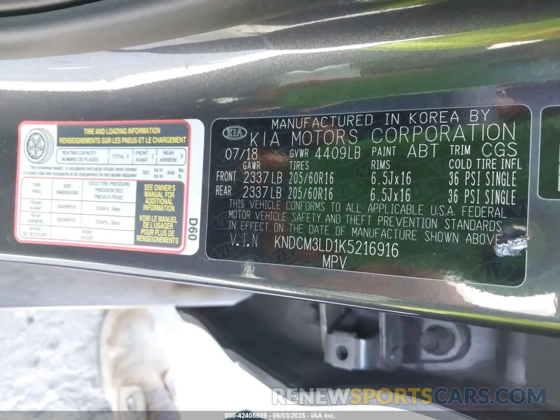 9 Photograph of a damaged car KNDCM3LD1K5216916 KIA NIRO PLUG-IN HYBRID 2019