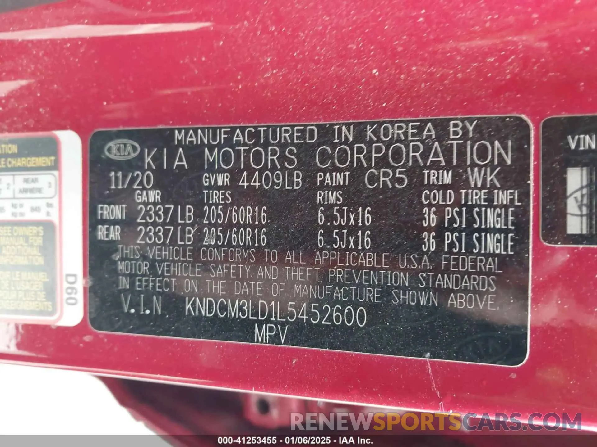 9 Photograph of a damaged car KNDCM3LD1L5452600 KIA NIRO PLUG-IN HYBRID 2020