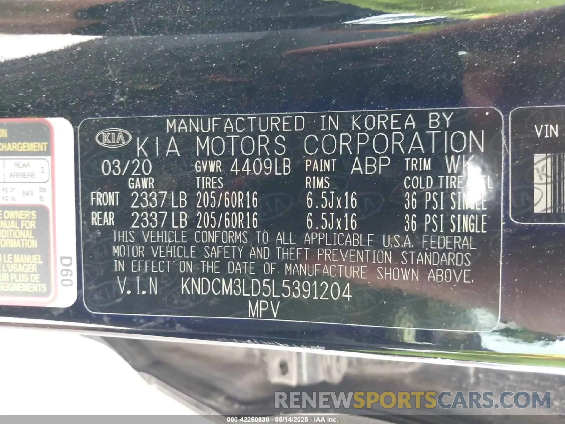 9 Photograph of a damaged car KNDCM3LD5L5391204 KIA NIRO PLUG-IN HYBRID 2020