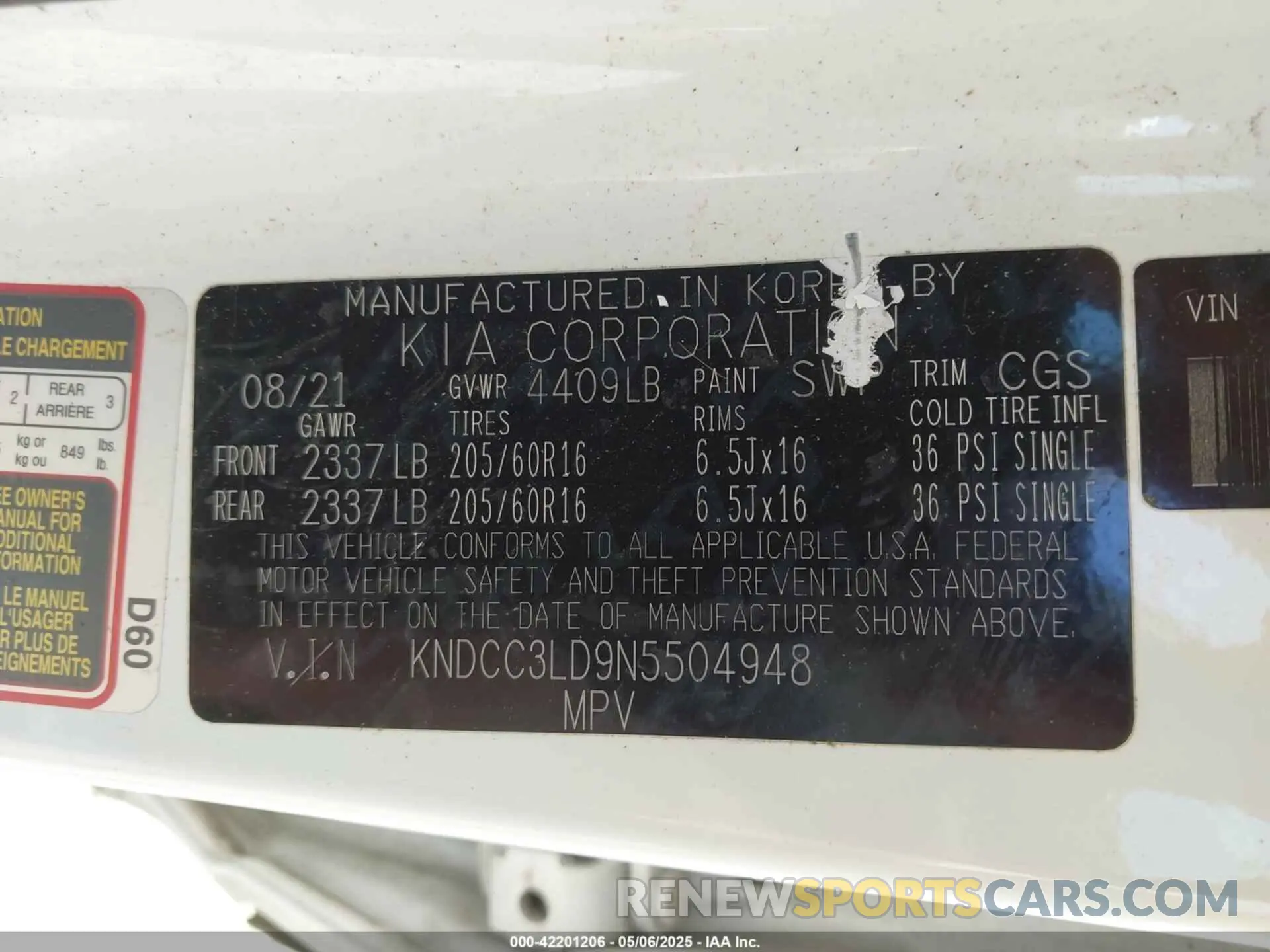 9 Photograph of a damaged car KNDCC3LD9N5504948 KIA NIRO PLUG-IN HYBRID 2022