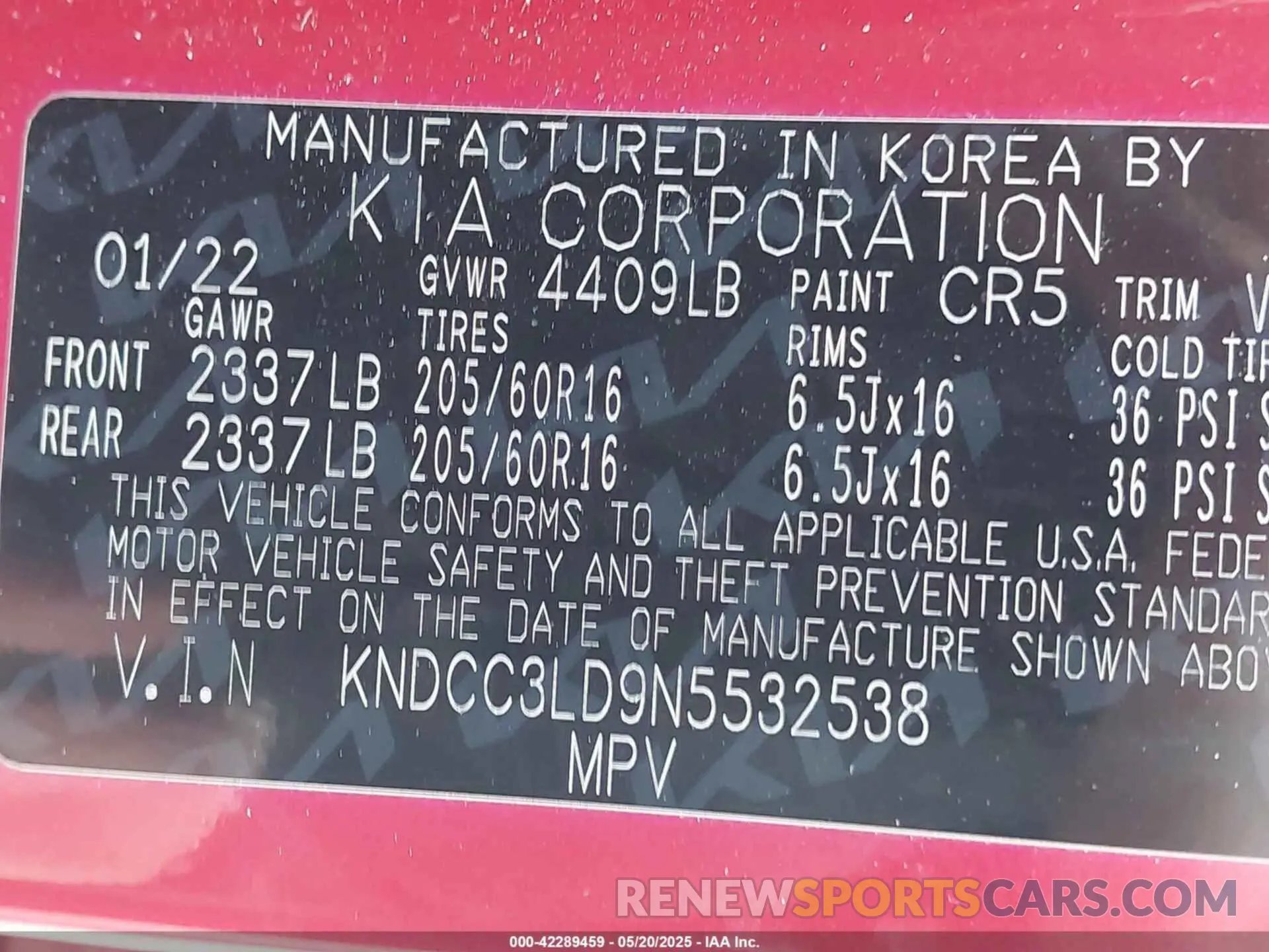 9 Photograph of a damaged car KNDCC3LD9N5532538 KIA NIRO PLUG-IN HYBRID 2022