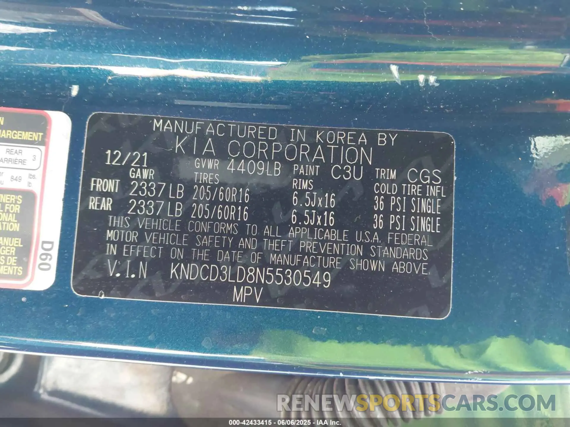 9 Photograph of a damaged car KNDCD3LD8N5530549 KIA NIRO PLUG-IN HYBRID 2022
