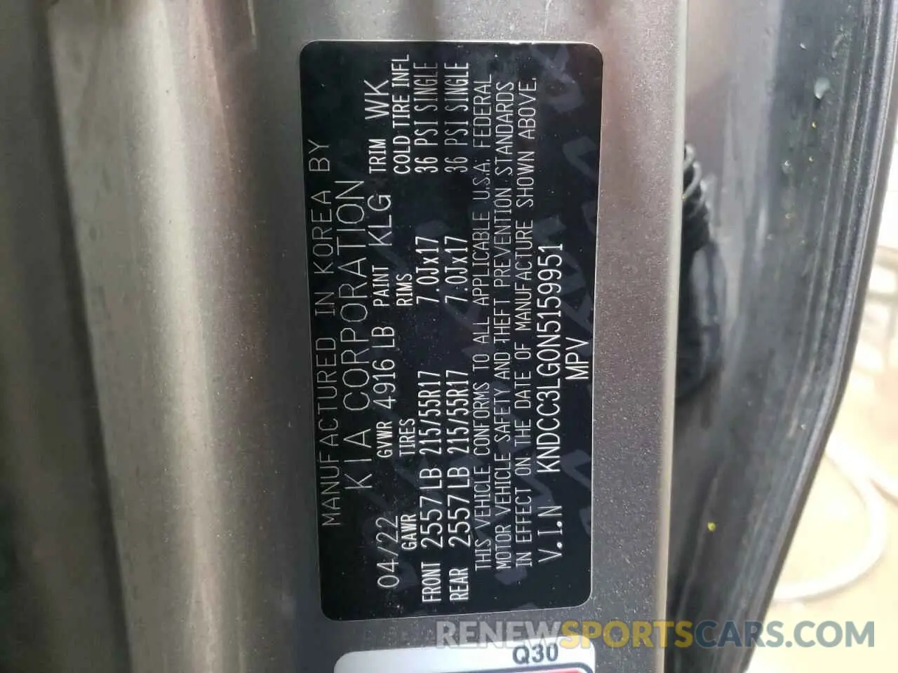 12 Photograph of a damaged car KNDCC3LG0N5159951 KIA NIRO S 2022