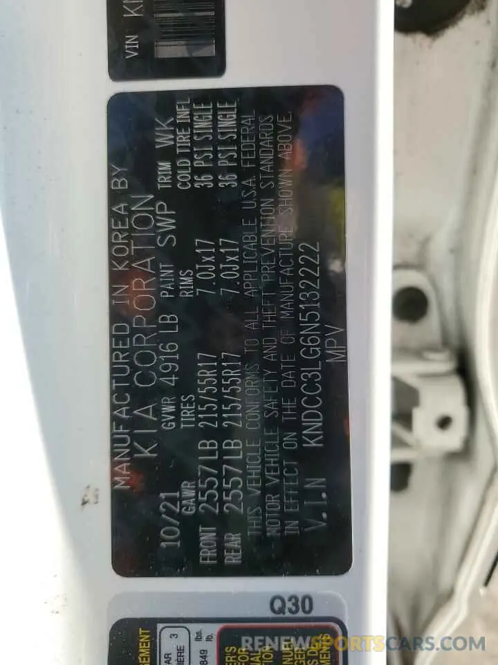 13 Photograph of a damaged car KNDCC3LG6N5132222 KIA NIRO S 2022