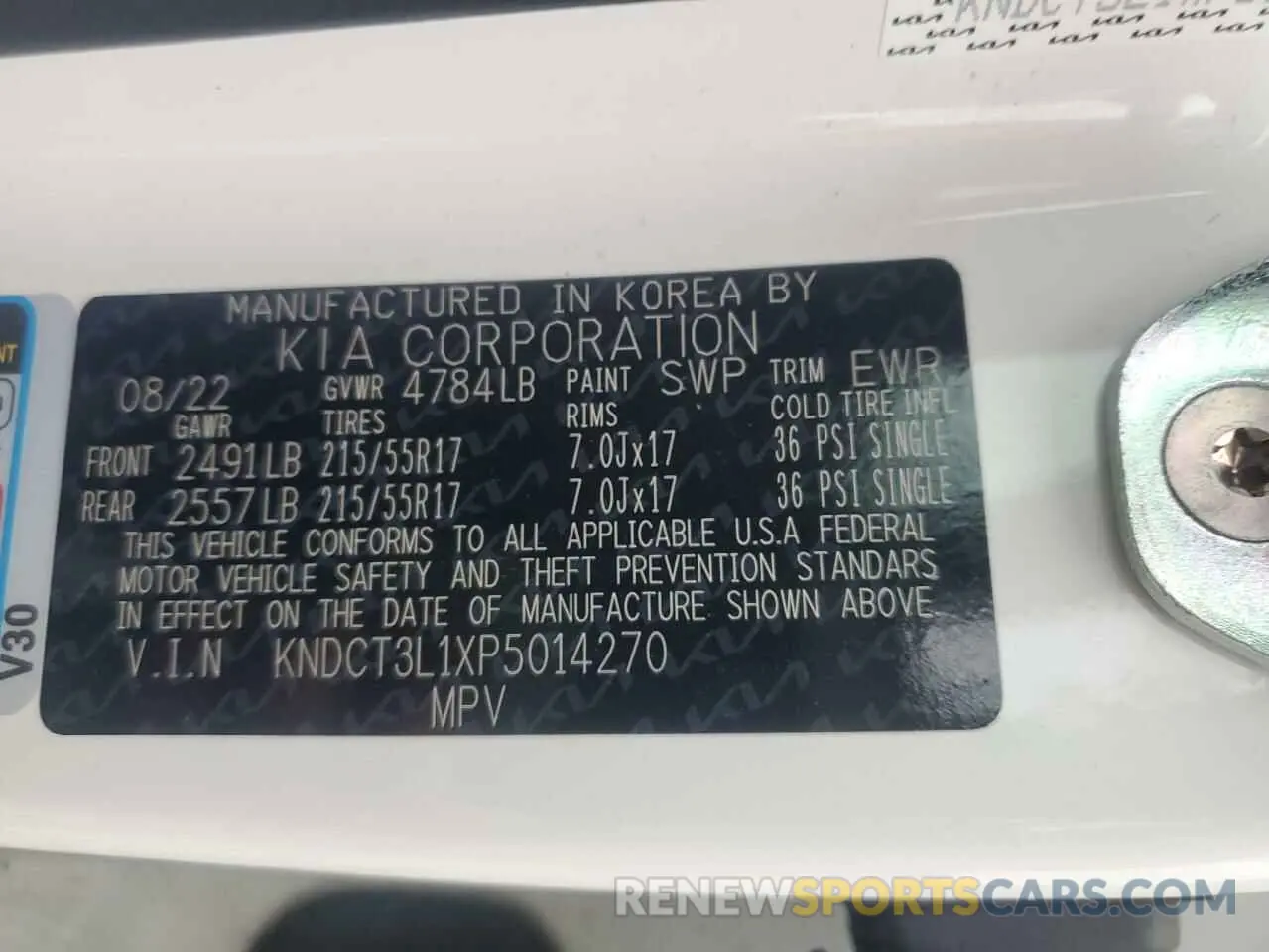 13 Photograph of a damaged car KNDCT3L1XP5014270 KIA NIRO WAVE 2023