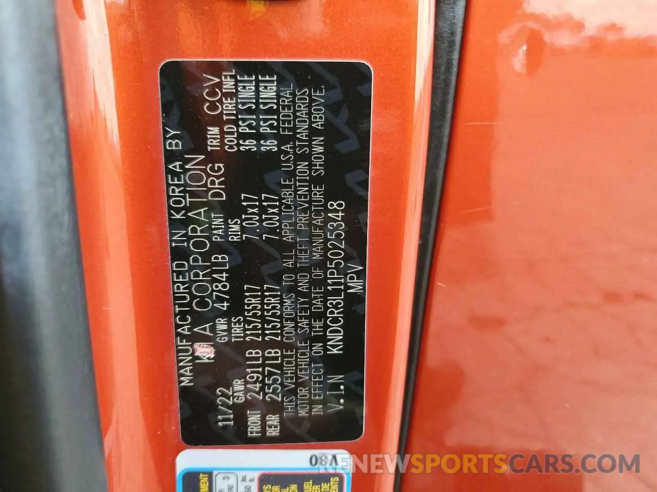 12 Photograph of a damaged car KNDCR3L11P5025348 KIA NIRO WIND 2023