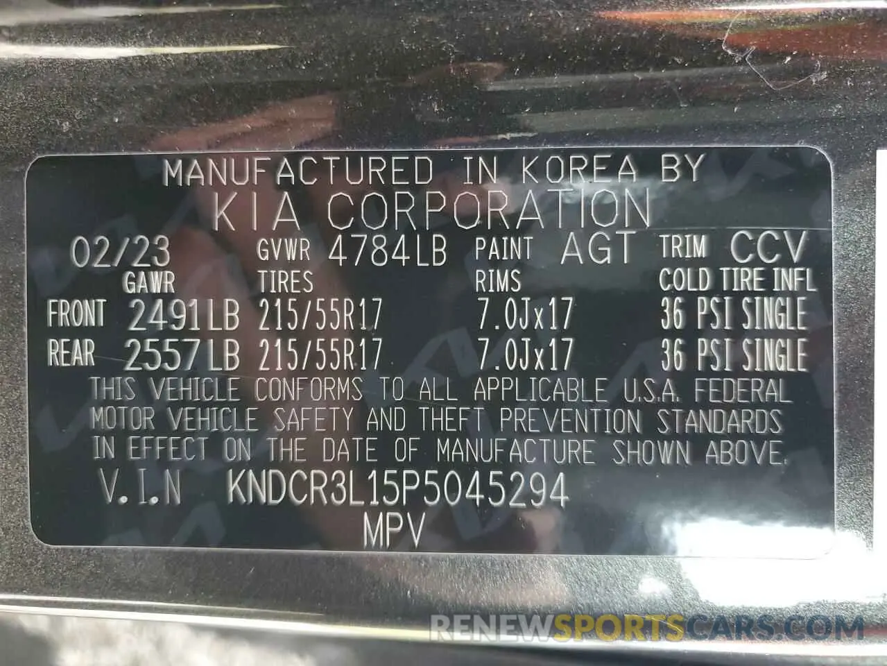 13 Photograph of a damaged car KNDCR3L15P5045294 KIA NIRO WIND 2023