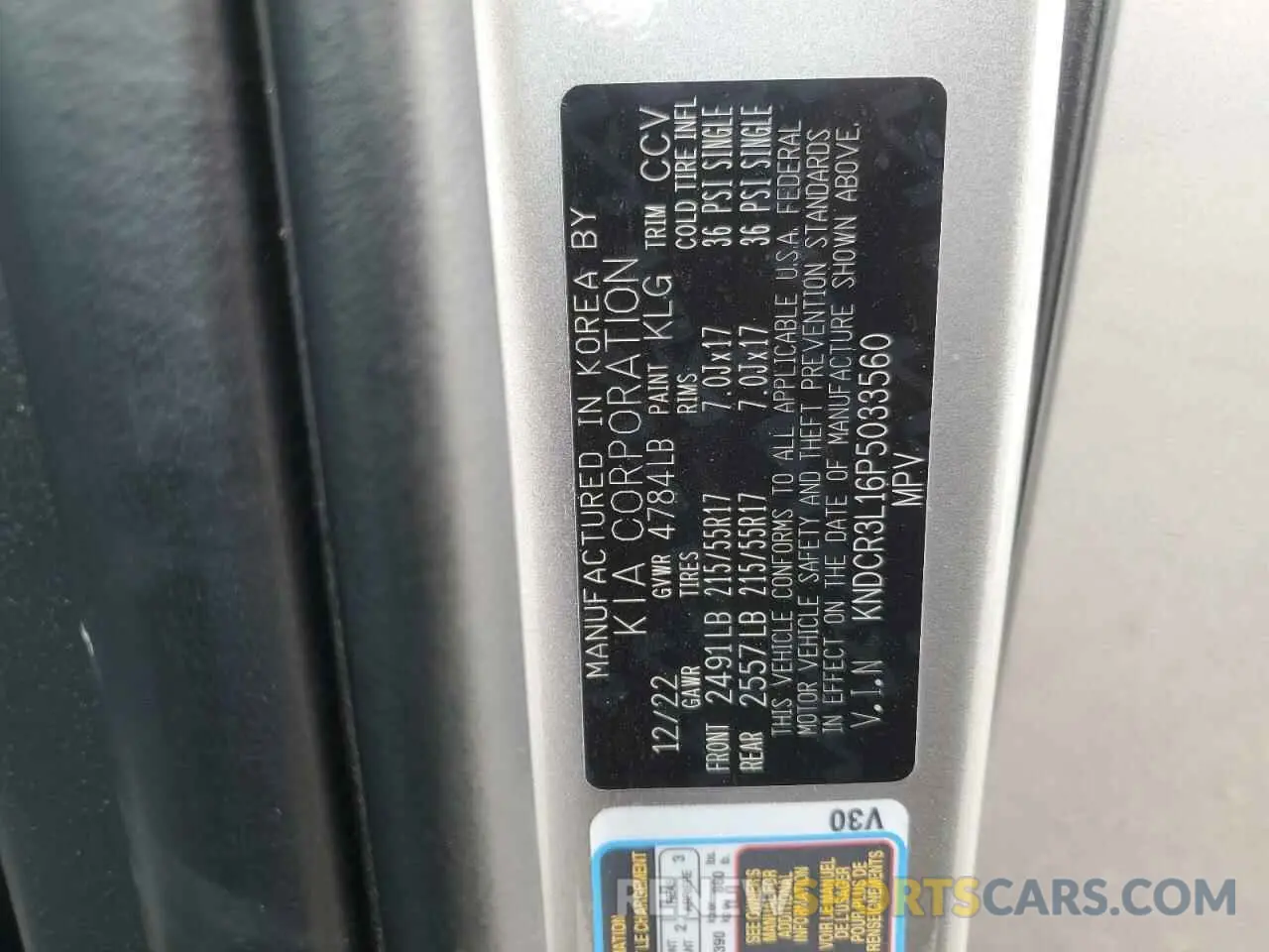 12 Photograph of a damaged car KNDCR3L16P5033560 KIA NIRO WIND 2023