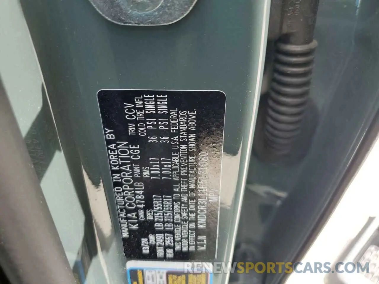 13 Photograph of a damaged car KNDCR3L11R5121080 KIA NIRO WIND 2024
