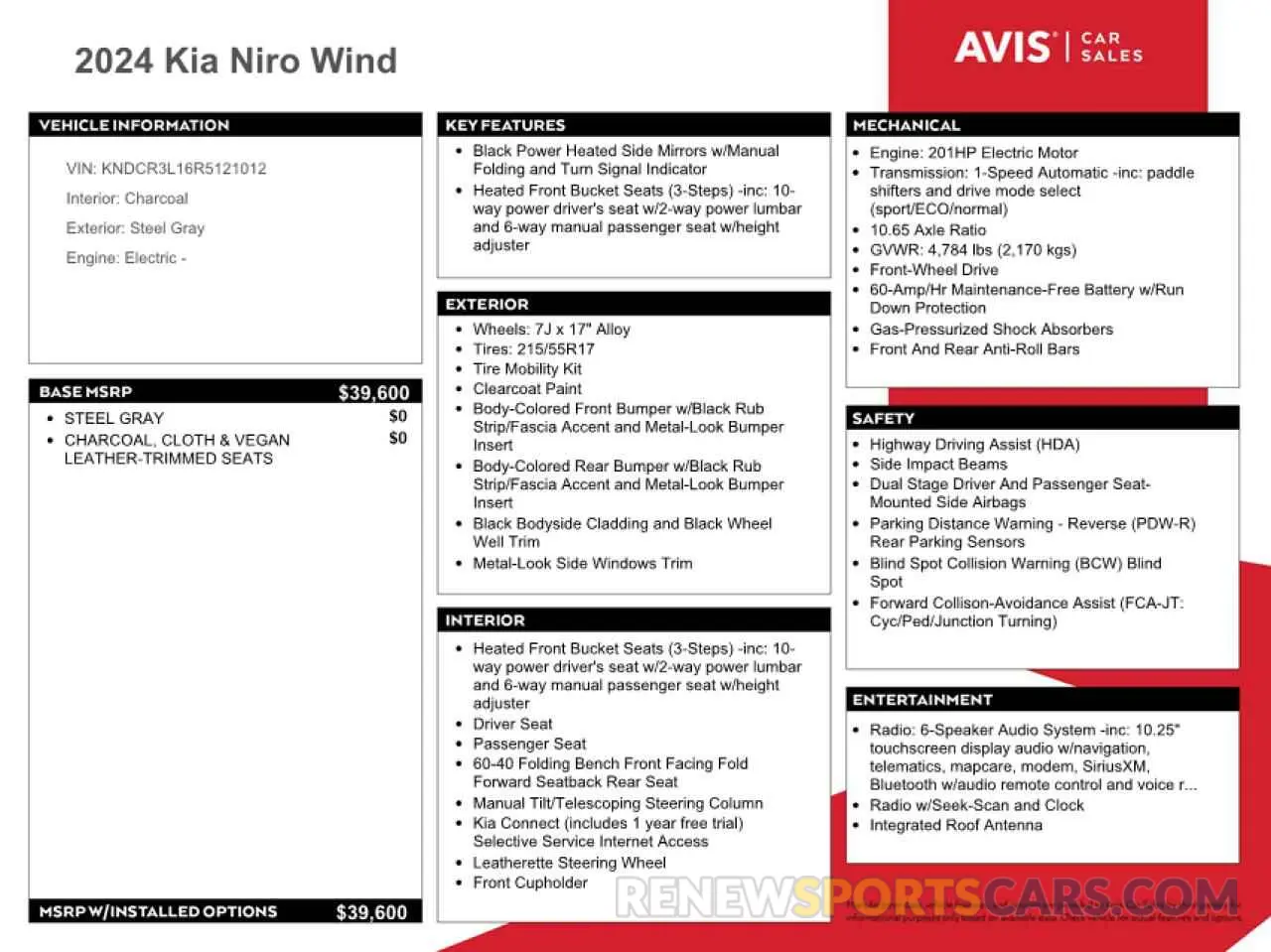13 Photograph of a damaged car KNDCR3L16R5121012 KIA NIRO WIND 2024