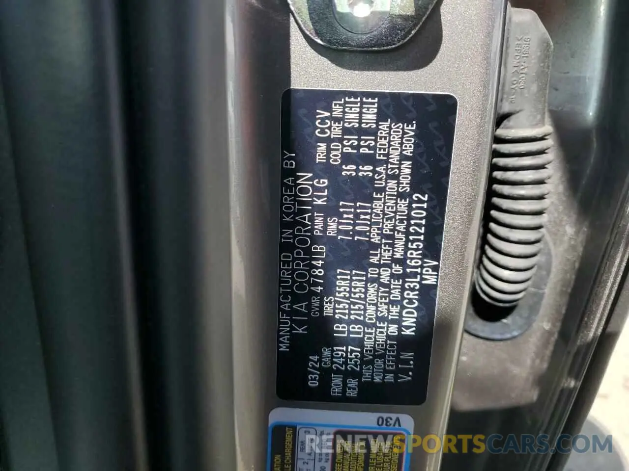 14 Photograph of a damaged car KNDCR3L16R5121012 KIA NIRO WIND 2024