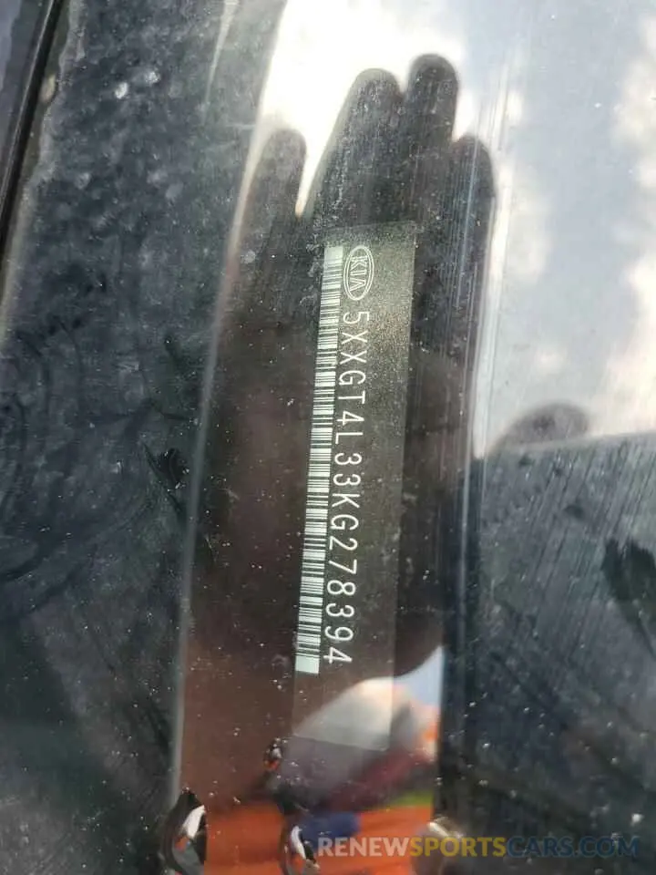 12 Photograph of a damaged car 5XXGT4L33KG278394 KIA OPTIMA 2019