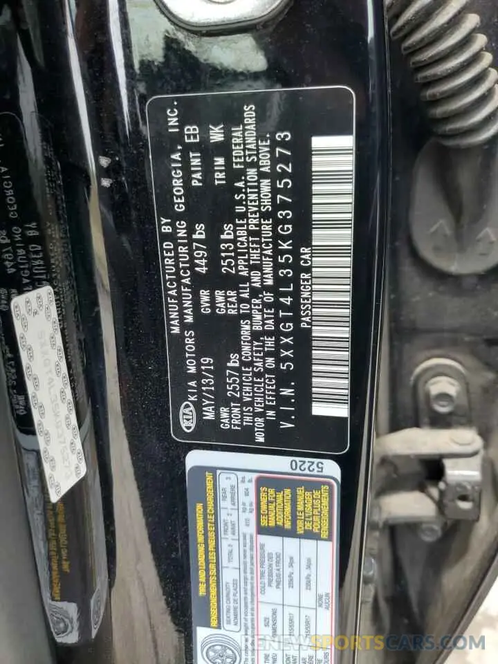 12 Photograph of a damaged car 5XXGT4L35KG375273 KIA OPTIMA 2019