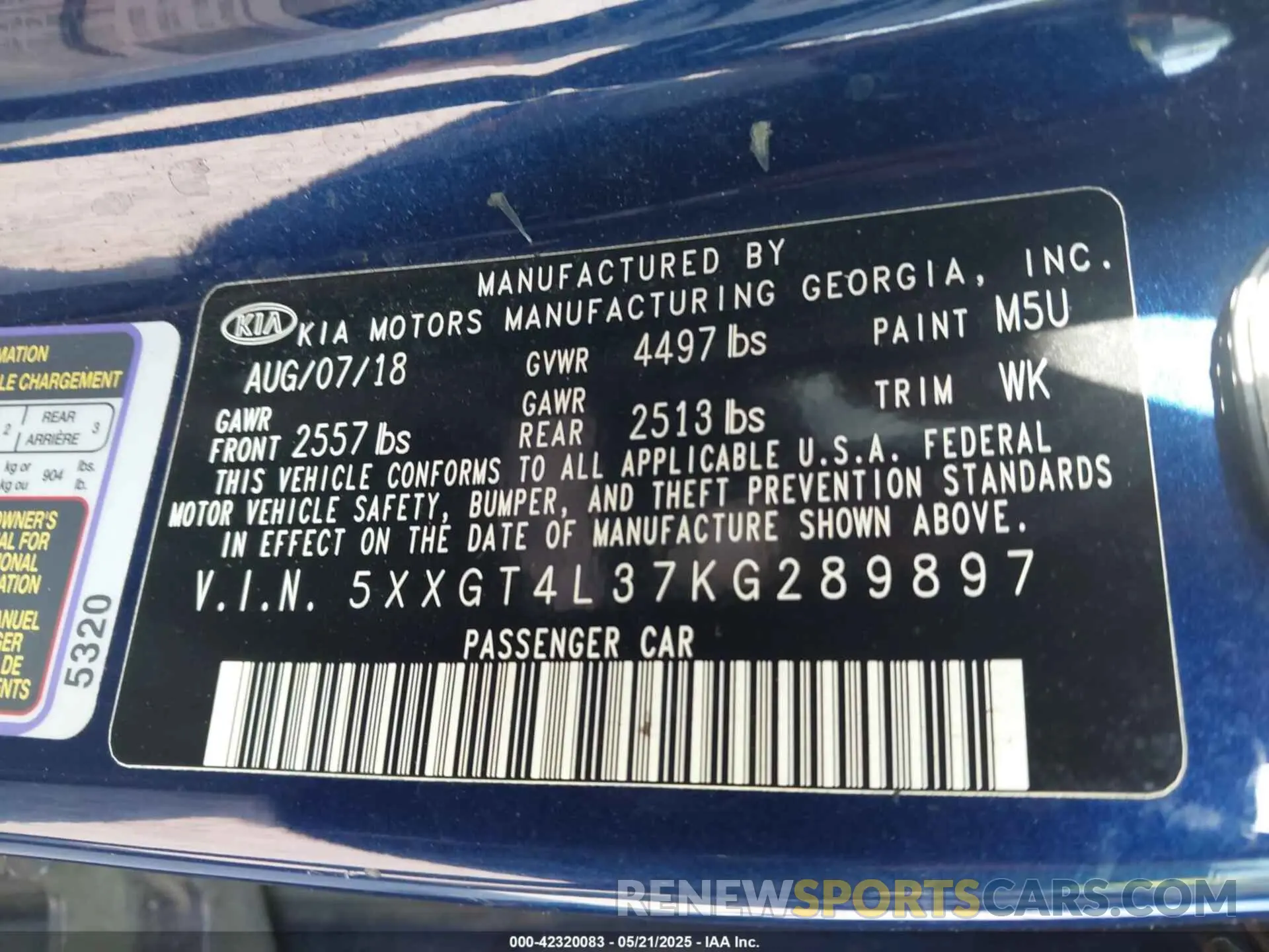 9 Photograph of a damaged car 5XXGT4L37KG289897 KIA OPTIMA 2019