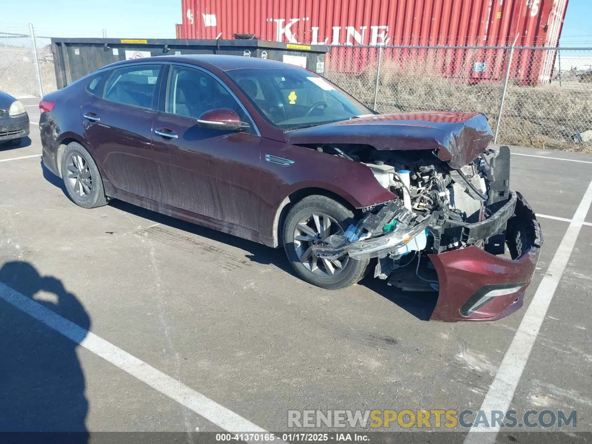 1 Photograph of a damaged car 5XXGT4L37KG333008 KIA OPTIMA 2019
