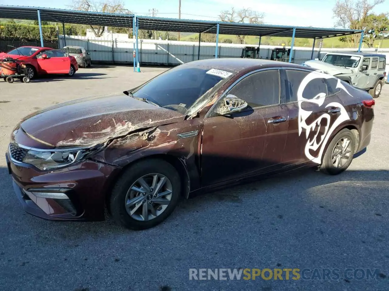 1 Photograph of a damaged car 5XXGT4L38KG333602 KIA OPTIMA 2019