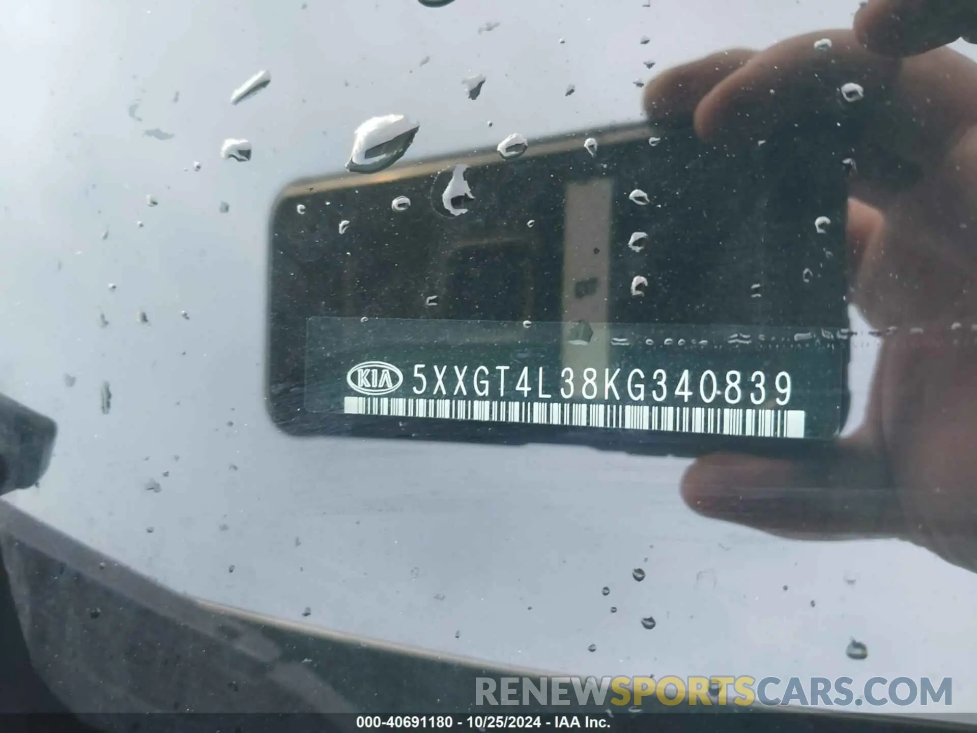 9 Photograph of a damaged car 5XXGT4L38KG340839 KIA OPTIMA 2019